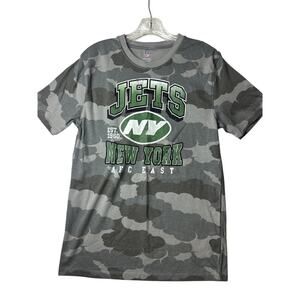 NFL TEAM APPAREL SHIRT YOUTH NEW YORK JETS TEAM CAMO SIZE Large